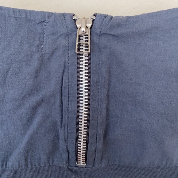 Anthropologie*FLAW*Maeve Zipper Back Grey Tank Blouse - Picture 6 of 7